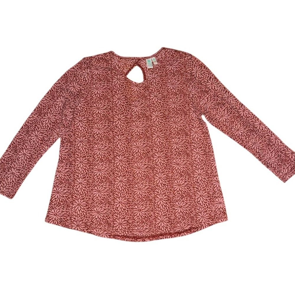 Aventura Women's Floral Blouse V-Neck Red Size L sustainable lightweight boho